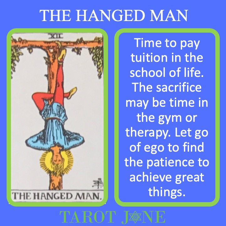 The 13th RWS Major Arcana Tarot Card shows a man hanging by his ankle and represents the sacrifices made. 