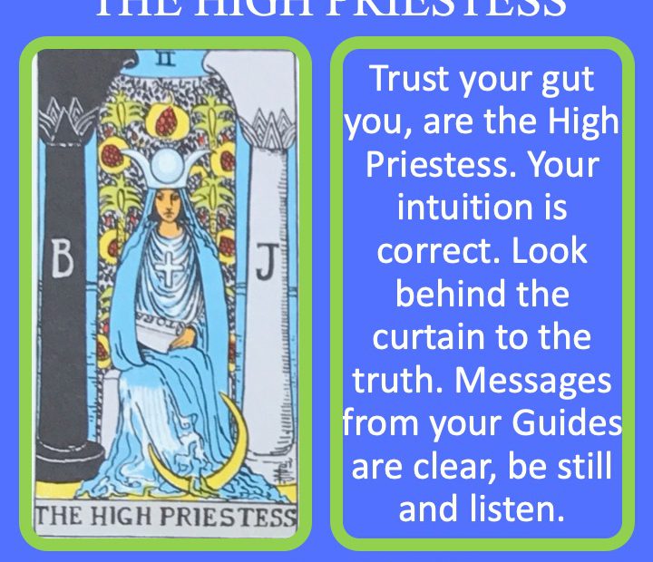 The third RWS Major Arcana Tarot Card depicts a prophetess on a throne and indicates powerful intuition.