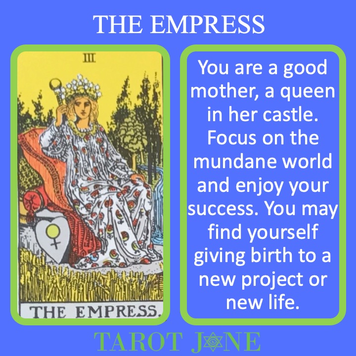 The 4th RWS Major Arcana Tarot Card shows a pregnant Empress surrounded by fertility symbols upon her throne and indicated new life.