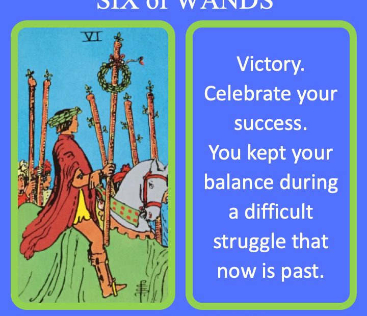 The RWS Minor Arcana Tarot Card, 6 of Wands, shows a triumphant parade indicating great success.