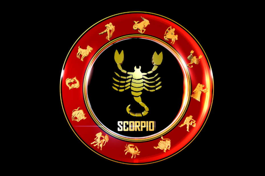 The Scorpion is centered in a zodiacal wheel.